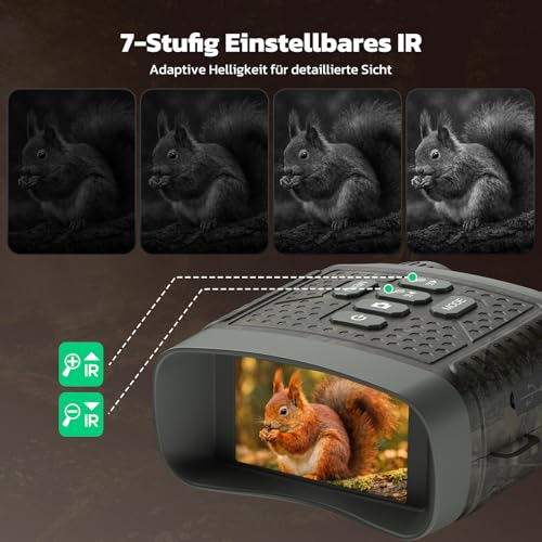 4K 48MP Nachtsichtgerät mit 10-Fach Zoom und 5000mAh Akku für Beobachtungen bis 400m – Ideal für Jagd, Outdoor-Aktivitäten, Camping und Sicherheitszwecke
