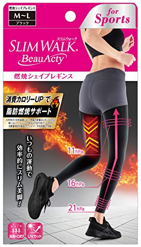 PIP Slim Walk Beau Acty Combustion Shape Leggings Sports Black M ~ L Size