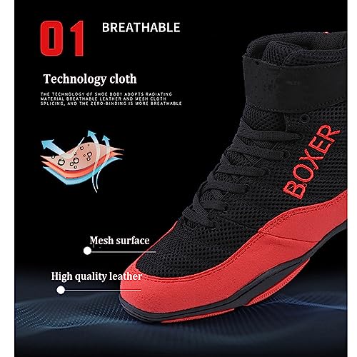 Mens' Lightweight Wrestling Shoes Unisex Breathable Fitness Shoes for Wrestling Boxing Weightlifting4