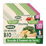 Les Récoltes Bio - 2 petits pots pour les repas de bébé - Brocolis Pommes de Terre - dÃ...