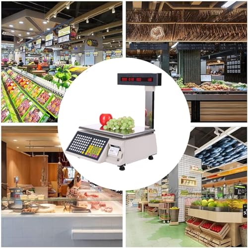Báscula Digital con Impresora y Pantalla LCD Dual miniatura 7