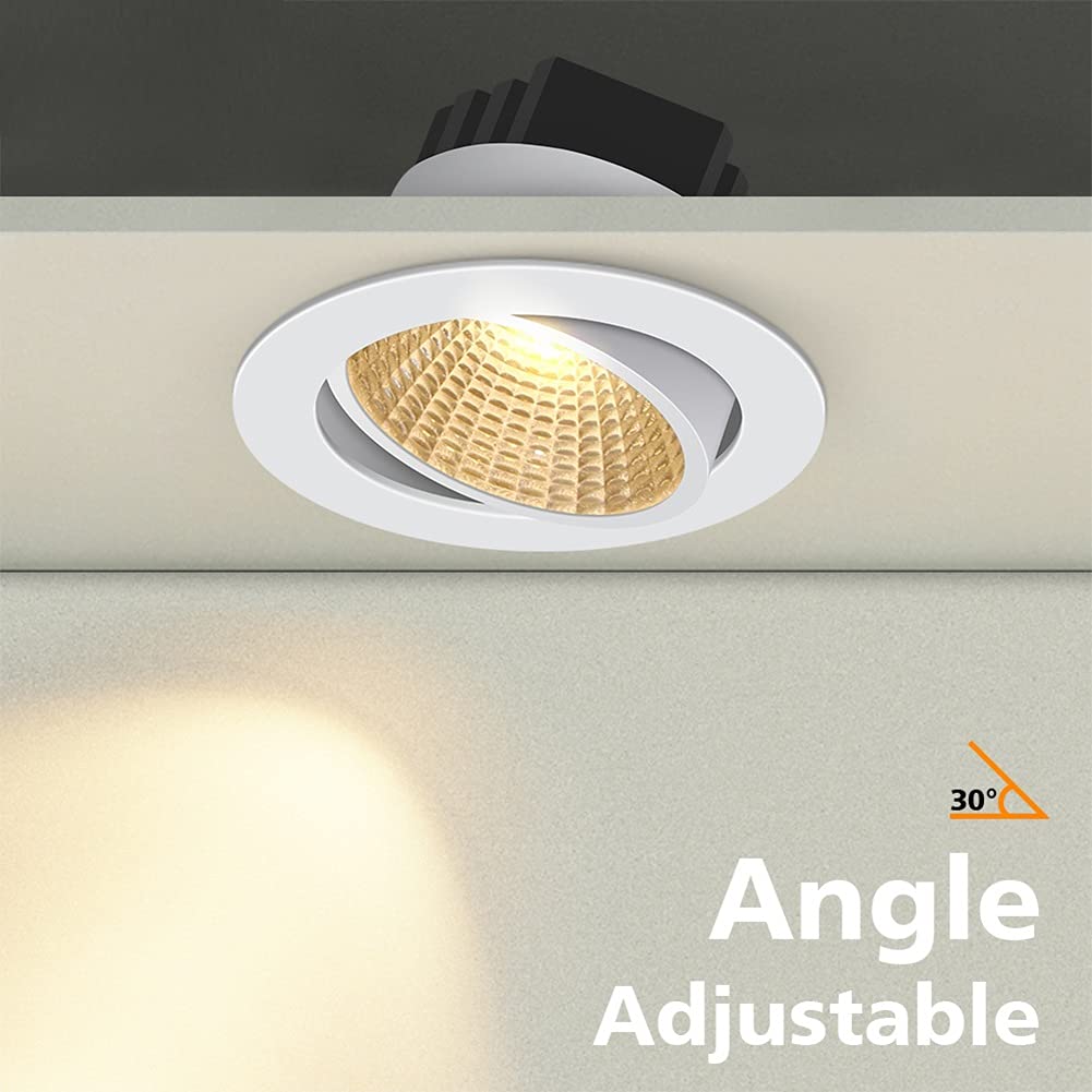 Chillers Foco Empotrable LED Giratorio Incluye 4 Fuentes de Luz Focos Empotrables Plafón Empotrable en Níquel Plafón Empotrable (Color : Warm White, Size : Chrome 9W Dimmable)