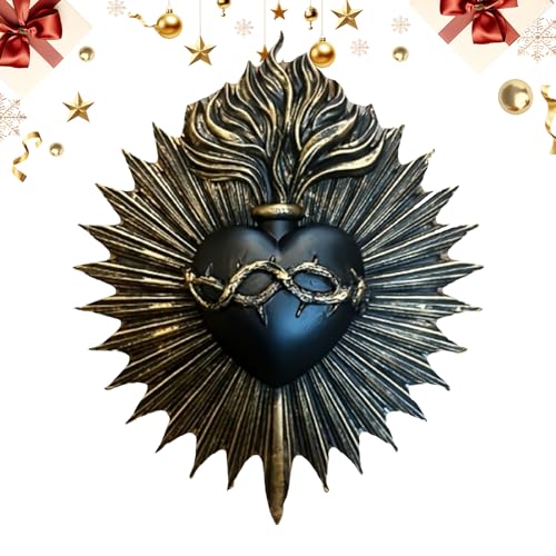 Sagrado Corazón Escultura de Pared en Resina un Regalo de Boda e Iglesia Único