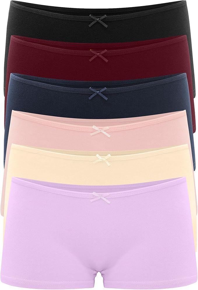 Womens Underwear Cotton Boyshort Boxer Ladies Comfort Soft Boy Shorts Pack 2,4,6 (Multicolor)-image-44