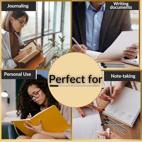 10 x Pack Black Ballpoint Pen Refills, Medium Size Tip 11.6cm, Cross 8513 Compatible, Ball Pen Ink Cartridges Fits Cross Ballpoint Pens for Smooth Writing (10) - Image 4