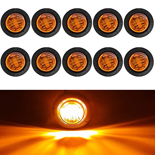 24 V 3/4' redondo liquidação LED dianteiro traseiro indicador lateral bala marcador luz para camião RV carro autocarro reboque Van Caravana barco impermeável amarelo embalagem de 10 peças