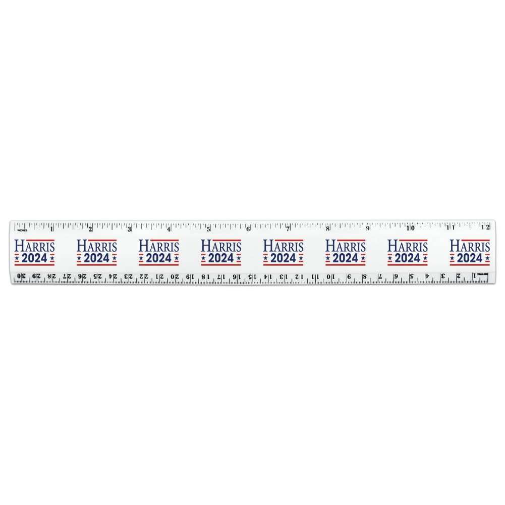 Kamala Harris 2024 12 Inch Standard and Metric Plastic Ruler