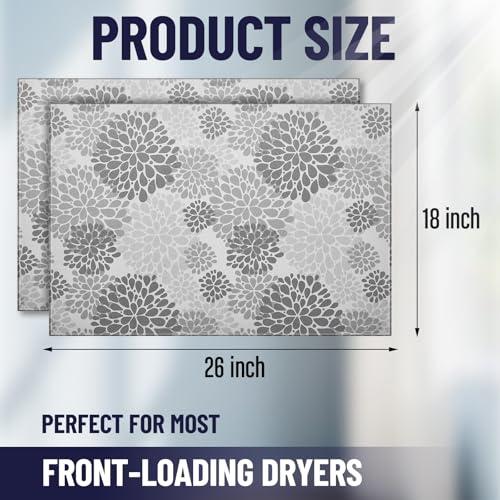Image of Teenyyou 2 Pcs 26 inch x 18 inch Dryer Top Protector Mat, Washer and Dryer Topper, Non Slip Waterproof Machine Cover Dust Proof Quick Drying Topper Pad for Laundry and Kitchen (Bloom)