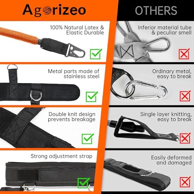 Vertical Jump Trainer Equipment Leg Bounce Trainer Device Speed and Agility Resistance Bands with Ankle Straps & Belt Leg Extension Machine for Boxing Basketball Football Tennis Fencing Training