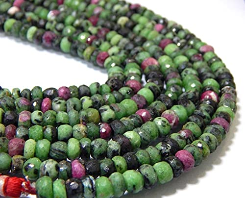 Perles de grenat naturel rondelle facettée 3mm fil de 16 pouces pour création bijoux DIY