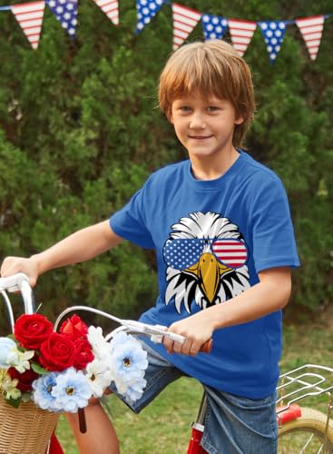 Image of BesserBay Unisex Kids July 4th Amarican Flag Top Patriotic Funny T-Shirt 6-14 Years