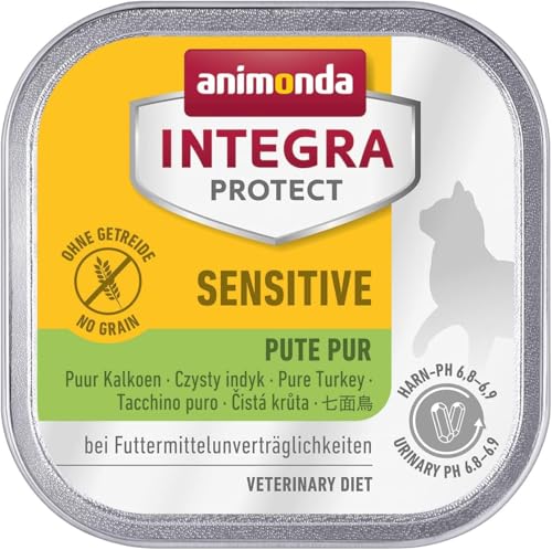 animonda INTEGRA PROTECT Sensitive Pute Pur (16 x 100 g), Katzen Diätfutter bei Futtermittelallergie, sensitives Katzenfutter für allergische...