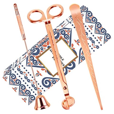 RONXS 3 in 1 Candle Accessory Set, Candle Wick Trimmer Candle Cutter, Candle Snuffer, Candle Wick Dipper with Gift Package for Candle Lover Cover