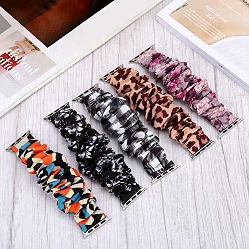 Image of Greatfine Scrunchie Band Compatible with Apple Watch Bands 38mm 40mm 41mm 42mm 44mm 45mm 46mm 49mm Women, Elastic Scrunchie Watch Strap for iWatch Watch Series 11 10 9 8 7 6 5 4 3 2 1 SE 3 2 Ultra 3 2