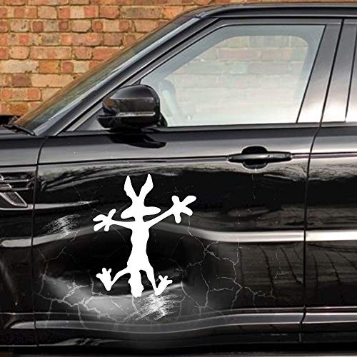 Autodomy Autocollants Coyote Drole Tuning Réparation Intelligente pour Les Rayures et Les Bosses Pack de 2 unités pour la Voiture ou la Moto (Blanc, XL -25 x 30 Cm)
