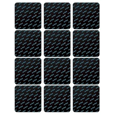 12PCS Rug Gripper, Double Sided Reusable Under Rug Carpet Tape Stickers, Carpet Fixing Sticker, Rug Anti Slip Grips for Area Rugs, Non Slip Rug Pads (Black Square)