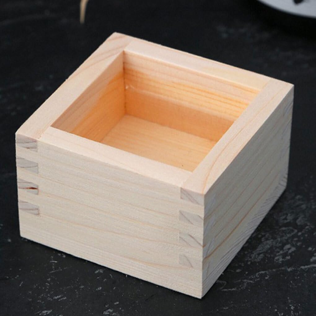 Tazze per sake Masu in legno da 4 pacchi/lotto Costruzione durevole elegante e funzionale Elegante scatola quadrata in legno giapponese Facile