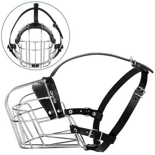 CleverTail XL Metall-Maulkorb für große Hunde – Robuster Rottweiler-Maulkorb – Extra großer Maulkorb für bellende und beißende Cane Corsos, Mastiffs, Labradore, Bulldoggen und andere große Rassen