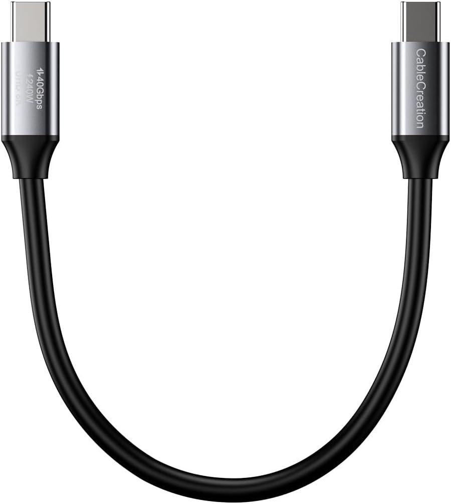 - CableCreation Short USB4 Cable 0.5FT, Thunderbolt 4 Cable 40Gbps, 240W, 8K@60Hz, Compatible With Thunderbolt 3 and USB-C