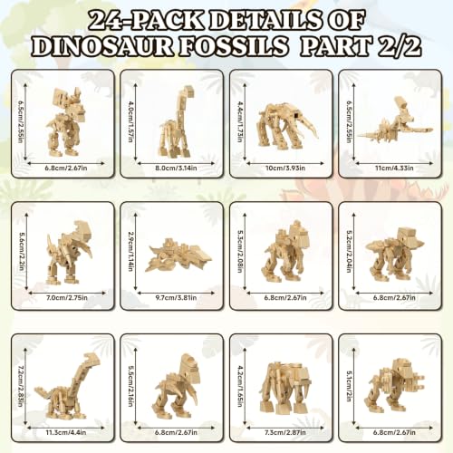 Tenhorses Dinosaur Party Favors for Kids, 24 Dinosaurs Fossil Building Sets by Tenhorses - Used condition - Image 3