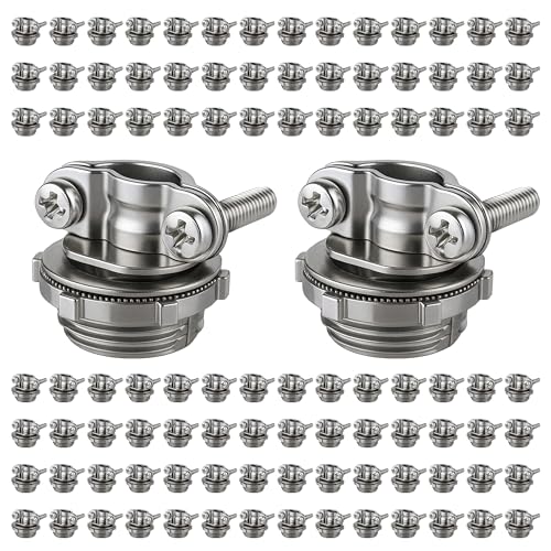 OHLECTRIC 1/2 Inch Clamp Type Cable Connectors (100-Pack) Heavy-Duty Zinc Alloy Wire Clamps for NM Cables Wires Metal Conduit Electrical Boxes Electrical Connectors for Junction Boxes Panels