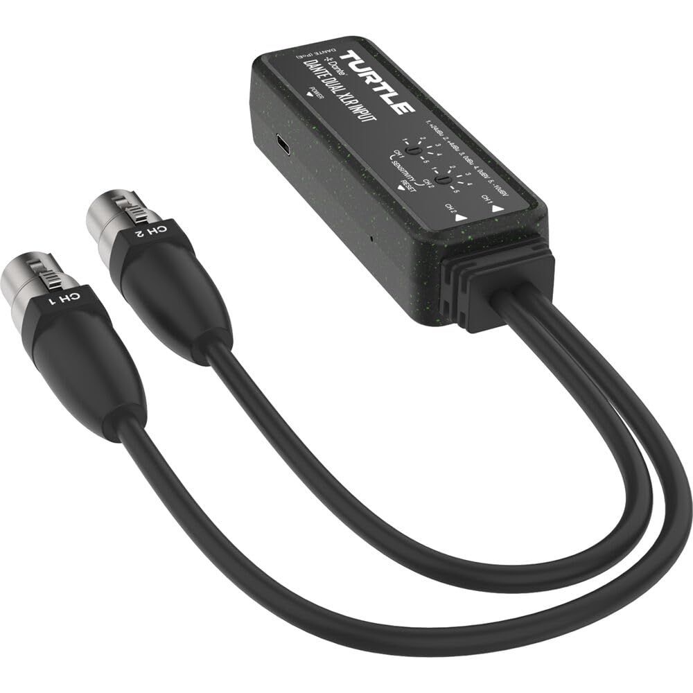 Turtle AV Dual-Channel Analog Female XLR Input to Dante Adapter