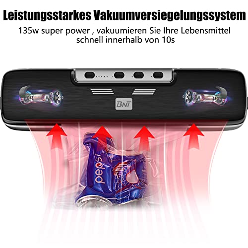 Vakuumierer mit 15 Vakuumierbeutel und Vakuumschlauch-Set, BNT Vakuumiergerät, Automatisch Lebensmittel Vacuum Sealer… – Bild 3