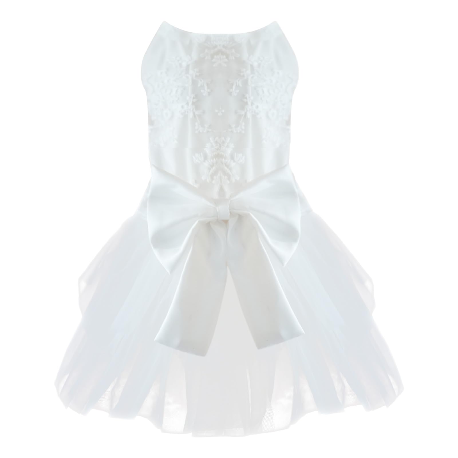 Dog Dress,Pet Wedding Dress Princess Formal Tutu Skirt with Bowknot,Puppy Birthday Party Outfit Apparel Girl for Dogs Cats (White Lace, XX-Large)