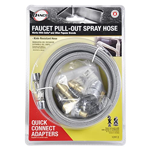 Danco Kitchen Faucet Pull-Out Spray Hose Replacement Kit For Pullout Sprayer Heads | 57 Inch Kink-Resistance Nylon Braided Faucet Hose (10912) #TOP6