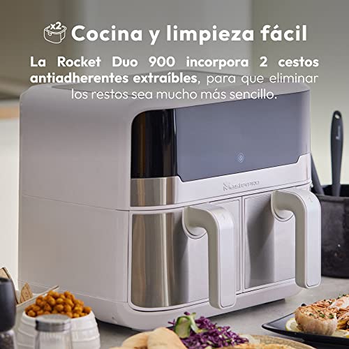 MasterPRO Rocket Duo 900 | Dubbel luftfriteuse 9L, 2100W, Vit