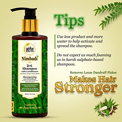 Image of The Indie Earth Nimbadi 2-in-1 Shampoo with Conditioner for Healthy Hairs, Inspired By Ayurveda & Formulated with Neem, Basil, Ginger, Tea Tree & Other 19+ Precious Extracts 300 ml