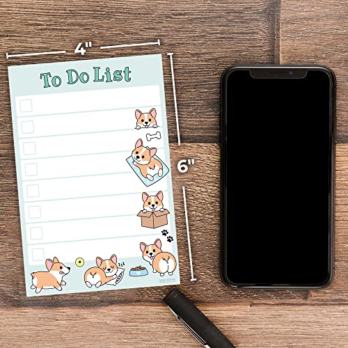 Image of Cute Welsh Corgi Sticky to Do List | Funny Kawaii Corgi Butt Humor Notebook Notepad Note Card | Corgi Lover Gift| 50 Pages 4x6