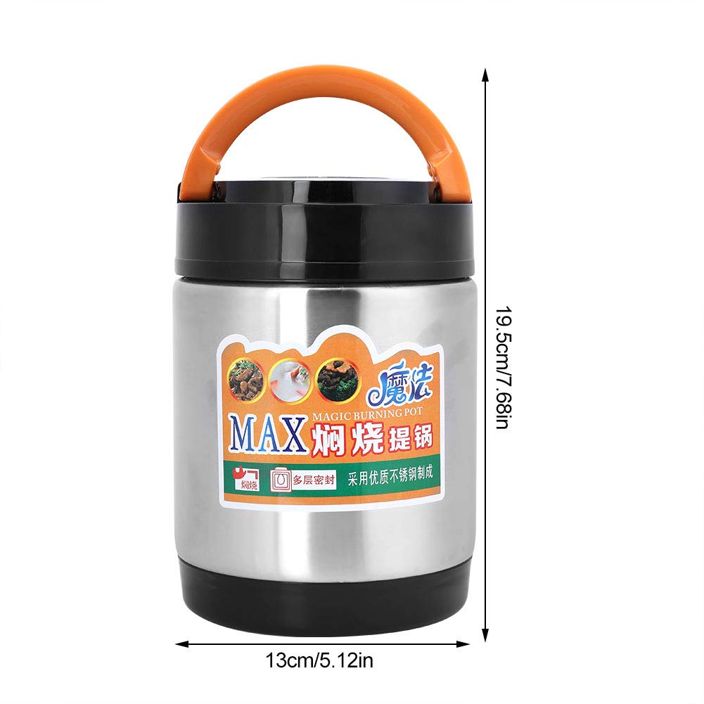 MAGT Fiambrera de preservación del calor, recipiente de comida termo de tres capas de acero inoxidable de gran capacidad 1800ML Termos Para Comida Termo Acero Inoxidable Comida