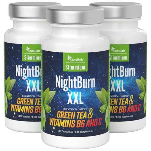 Weight Loss Capsules, Premium Green Tea Extract, with Added Vitamins B6 and Vitamin C - 90 Day Supply Slimmium Sensilab, NightBurn XXL