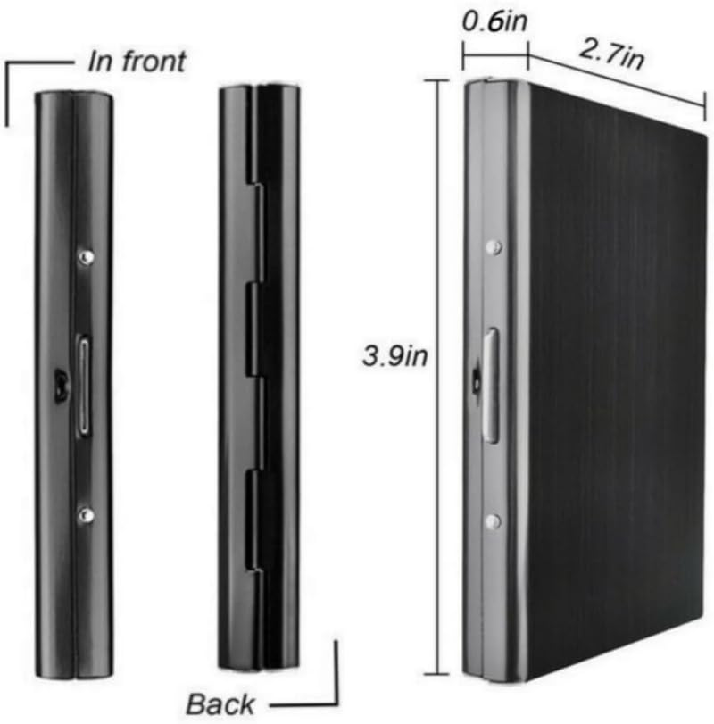 Slim Stainless Steel Metal Card Box Wallet - RFID Blocking Credit Card Holder & ID Protector for Women & Men, Holds Credit/Debit/Business/ID Cards(Black metal wallet 10 grid)