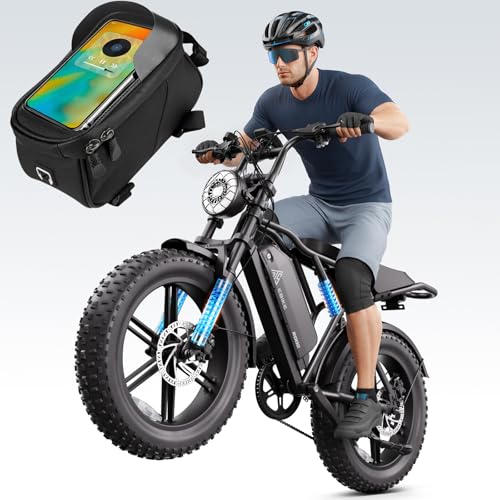 Image of TST Electric Bike for Adults, 1500W Peak Motor, 28 MPH, 20 inch x 4.0 inch Fat Tire E-Bike, 48V 15Ah Removable Battery, Dual Hydraulic Disc Brakes, Dual Suspension, LCD & APP Control, Ebike with Bag