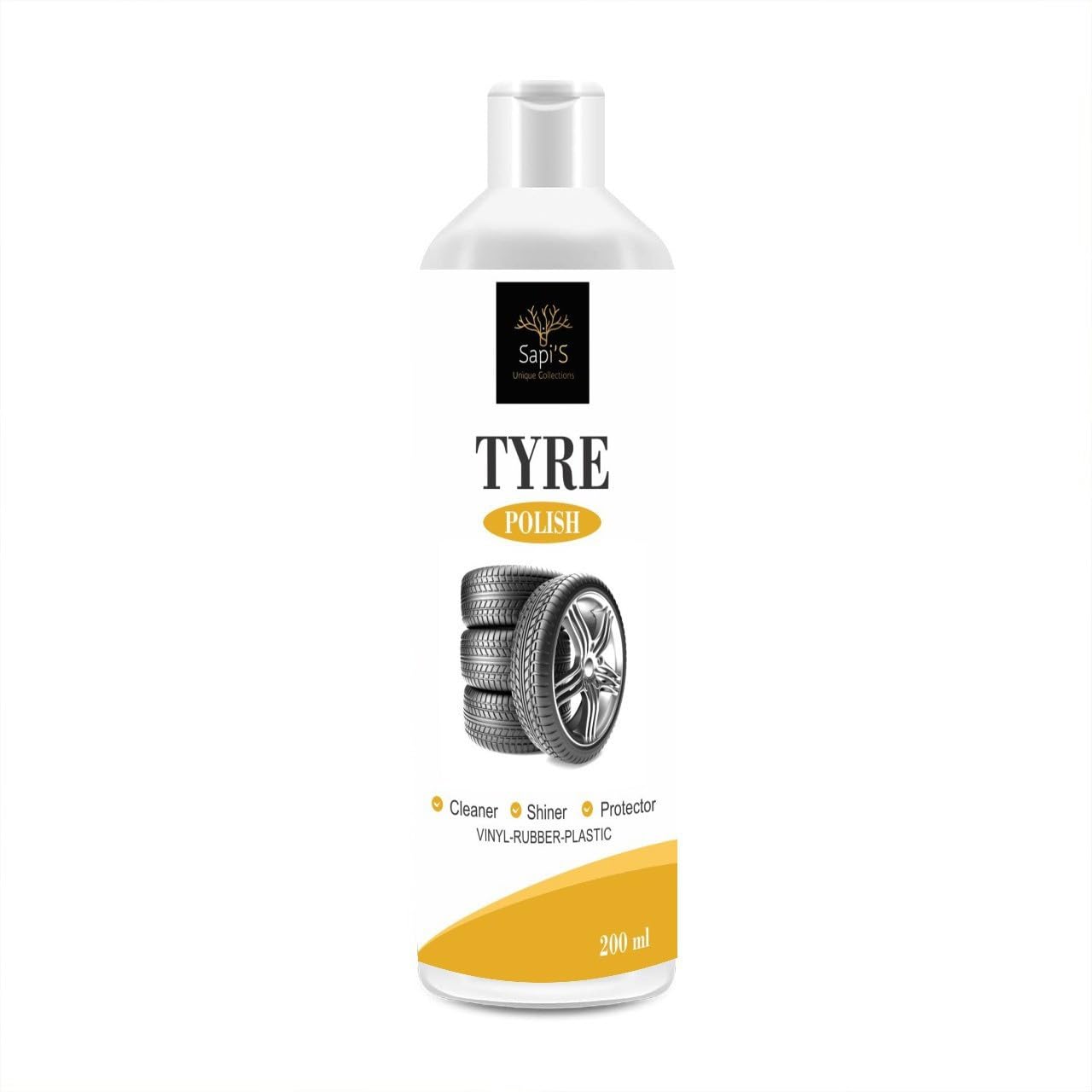 SAPI'S Tyre Polish 500ml - Black Shine, Zero Dust, Spotless Car Tyre & Wheel Cleaner-image-39
