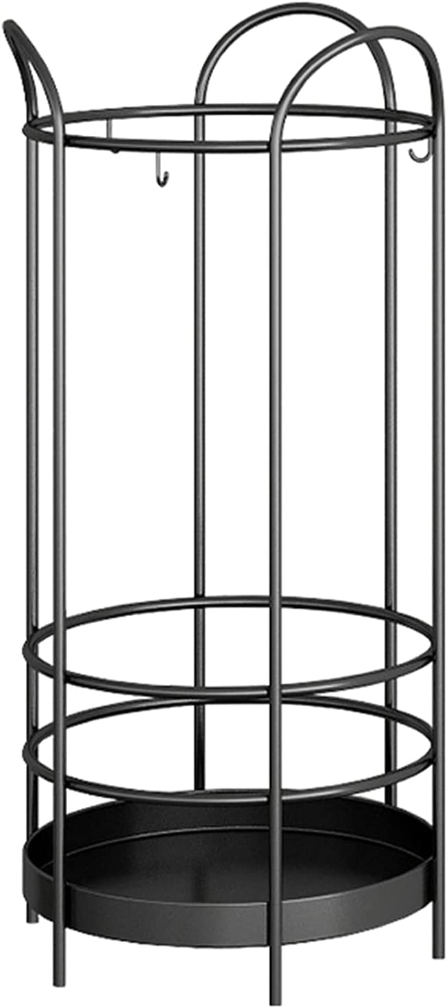 FCXWEVR Modern Black Metal Round Umbrella Holder Rack Stylish Entryway Storage for Home & Hotel Hallway Corridor nization Solution