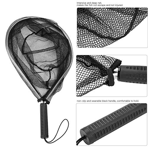 釣り用メッシュ釣りランディング ネット トラウト ネット ライトウェイト ブラック 7枚目