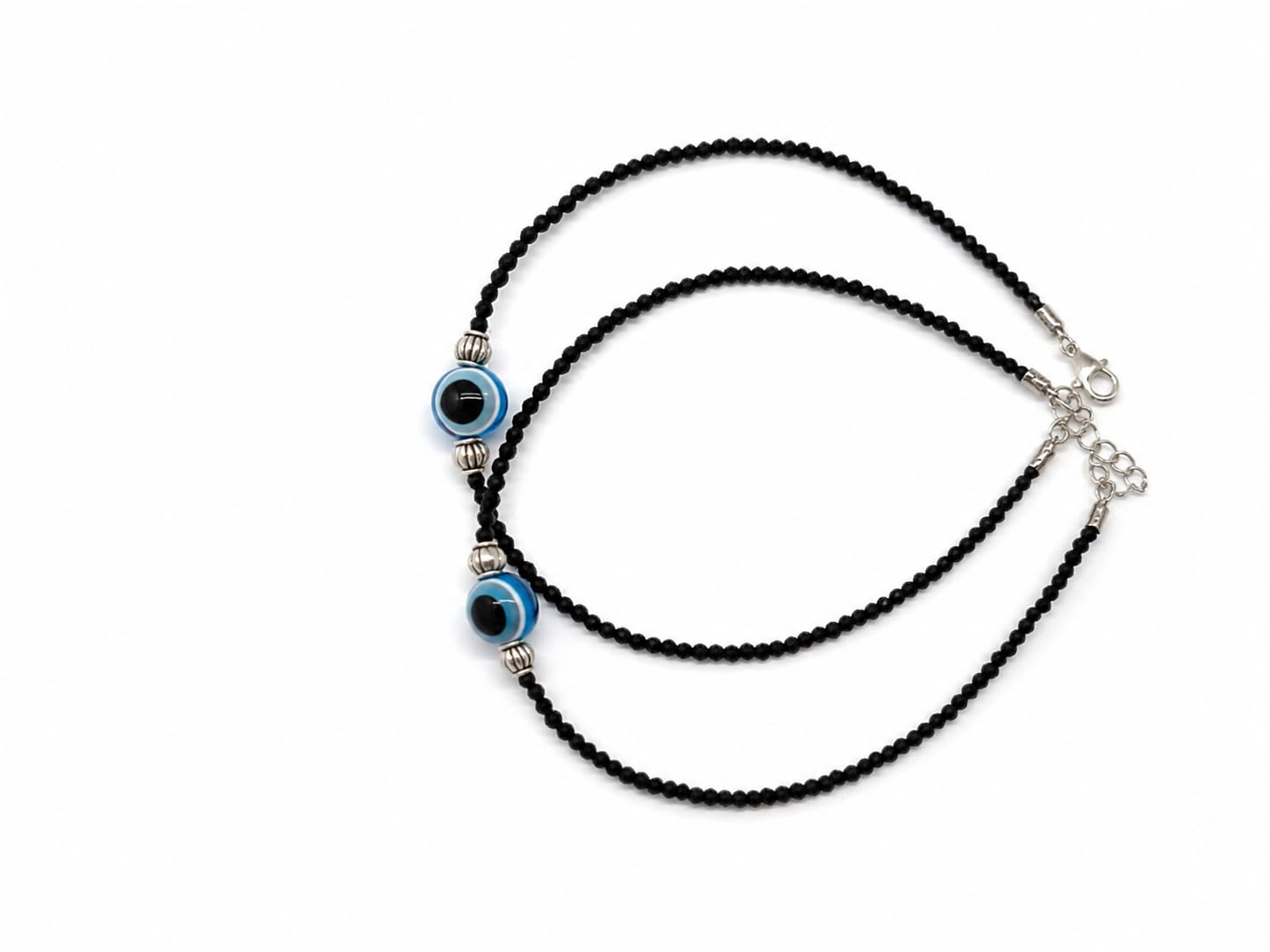 Neha Home Evil Eye Anklets for Women Girls Pack of 2 Handmade Black Thread Nazar Protection Anklets Adjustable Lightweight Foot Jewelry for Gifting-image-24