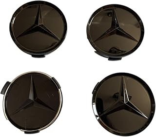 4PCS Replacement Wheel Center Caps Parts Compatible with Mercedes Benz,75mm Rim Hub compatible for Benz (Black)