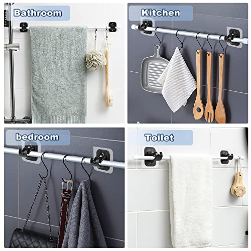Codoule 10PCS Self Adhesive Curtain Rod Holders No Drill Curtain Rods Brackets No Drilling Nail Free Adjustable Curtain Rod Hooks Curtain Hangers for Bathroom Kitchen Home Bathroom Hotel(Black) by Codoule - Image 3