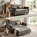 LINSY 3-in-1 Convertible Sofa Bed, Pull Out Sleeper Sofa with Charging Station & Cup Holder, Folding Loveseat with Side Pocket for Living Room, Apartment (Dark Grey)