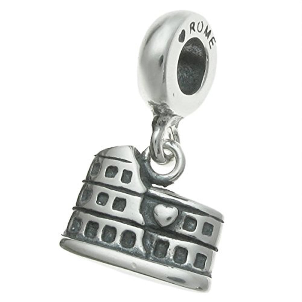 Silver Ladies Hobby Charm TRACVEL Bracelet 925 Sterling Silver Airplane Pendant, Statue of Liberty, Lighthouse, Colosseum, Souvenir, Valentine's Day Gift for Lovers/Friends/Mothers/Travelers