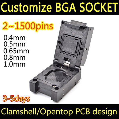 BGA FBGA EMMC EMCP Socket Adapter, ALLSOCKET IC Testing Socket with 0.4mm,0.5mm,0.65mm,0.8mm,1.58mm or Irregular Pitch Custom-Made Specific Design Service(ALLSOCKET-BGA960-C-0.4)