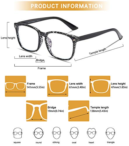 Image of DUCO Blue Light Glasses for Men Women Blue Ray Blocking Glasses Computer Glasses for Teens Non prescription Eyeglasses 5201