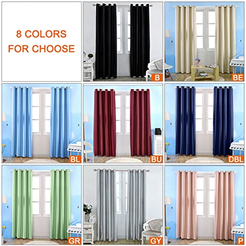 Mibee Cortinas opacas isoladas isolantes térmicas do ilhó cortina para sala de estar (preto, 1 paine