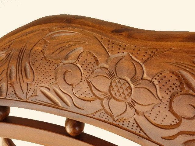 木製 ロッキングチェアー 彫刻入 再塗装済 USED｜ロッキングチェア