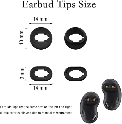 Miniatura 3 de 8 pares de almohadillas de silicona para auriculares Galaxy Buds Live de repuesto compatibles con Samsung Galaxy Buds Live, accesorios de goma para