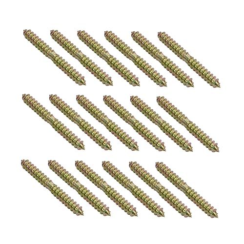 Luxshiny Tornillo De Doble Cabeza Autorroscante 6x60 Mm De Acero Carbono Revestido Zinc, Varilla Conectora Para Muebles, Paquete De 40 Unidades, Para Ensamblaje De Muebles y Escaleras